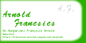 arnold francsics business card